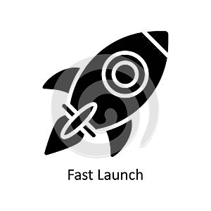 Fast Launch vector Solid Icon Design illustration. Business And Management Symbol on White background EPS 10 File