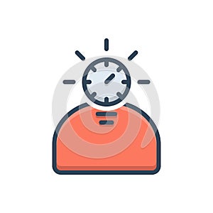 Color illustration icon for Fast learner, astute and keen photo