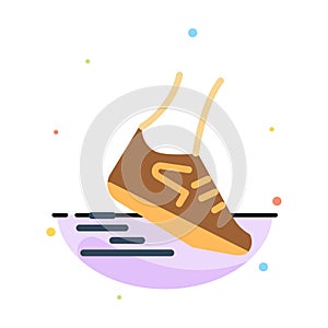 Fast, Leg, Run, Runner, Running Abstract Flat Color Icon Template