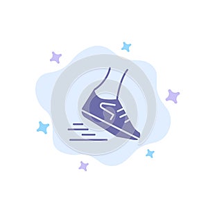 Fast, Leg, Run, Runner, Running Blue Icon on Abstract Cloud Background