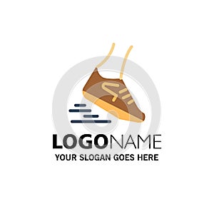 Fast, Leg, Run, Runner, Running Business Logo Template. Flat Color