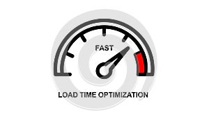 Fast Load Time Optimization Speedometer Icon