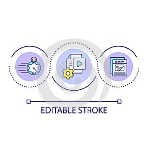 Fast loading website loop concept icon