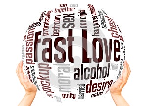 Fast love word cloud sphere concept