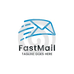 Fast Mail logo design template