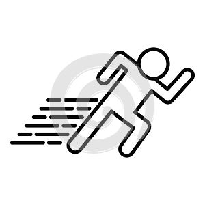 Fast man run icon outline vector. Velocity character