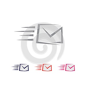 fast messaging email icon logo design vector in modern style