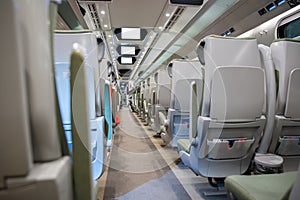 Fast modern comfortable train interior