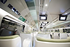 Fast modern comfortable train interior