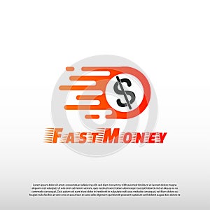 Fast money logo concept, financial icon, dollar sign, illustration element-vector