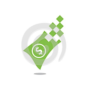 fast money logo pay icon vector of cash and digital symbol logotype design