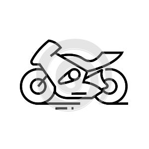 Fast motobike line icon, concept sign, outline vector illustration, linear symbol. photo