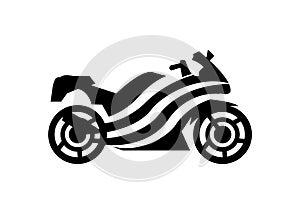 Fast motorbike logo, isolated on white photo