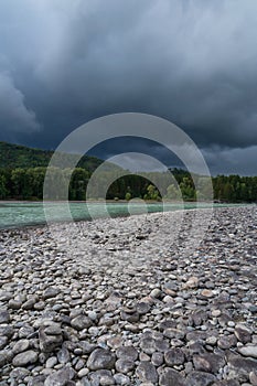 Fast mountain river Katun photo