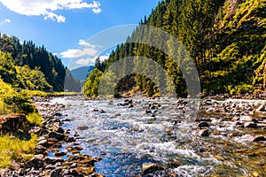 Fast mountain river landscape in Norway