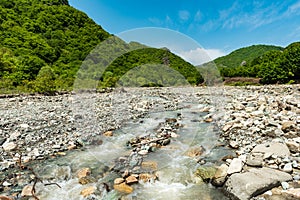 Fast mountain river scenery