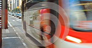 Fast moving bus on bus avenue