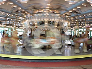 Fast moving carousel at Glen Echo park
