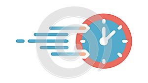 Fast-moving clock icon, urgency, efficiency, quick time management vector design Generative AI