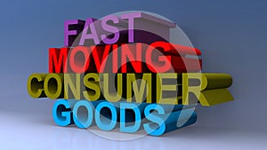 Fast moving consumer goods on blue