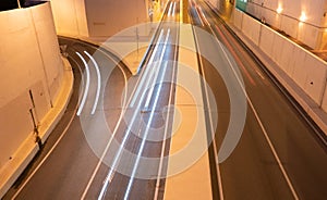 fast-moving freeway traffic long exposure at night
