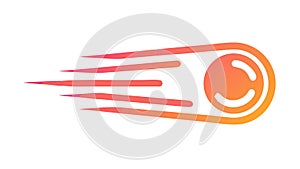 Fast Moving Meteor Icon for Speed Dynamic Motion, vector design Generative AI