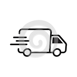 Fast moving shipping delivery truck. Vector