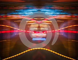 Fast moving traffic light trails at night in bangkok