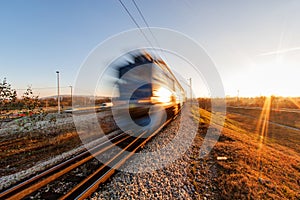 Fast moving train