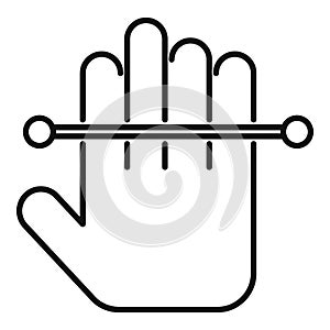 Fast palm scan access icon outline vector. Bio printing