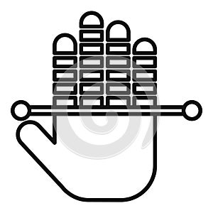 Fast palm scan icon outline vector. Board code id