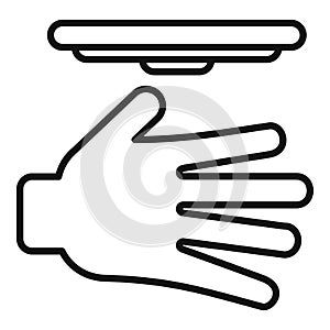 Fast palm scanning icon outline vector. Board code