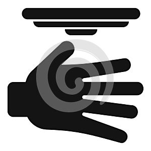 Fast palm scanning icon simple vector. Board code