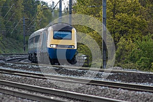 Fast passenger train in motion