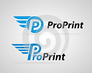 Fast Proffesional Printing Company Vector Logo Design for Media, Retail, Advertising, Newspaper or Book Concept