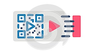 Fast QR Code Interaction Icon, vector design Generative AI