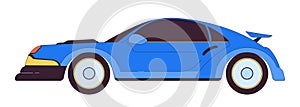 Fast racing car 2D linear cartoon object