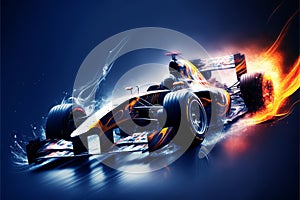 Fast racing car, speed in motion. Generative AI