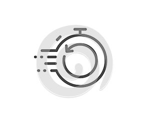 Fast recovery line icon. Backup data sign. Restore timer. Vector