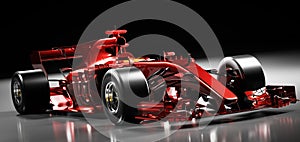 Fast red F1 car. Formula one racing sportscar