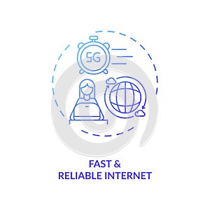 Fast and reliable internet concept icon