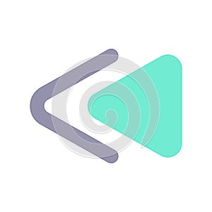 Fast reverse button flat color ui icon