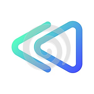 Fast reverse button pixel perfect gradient linear ui icon
