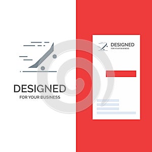 Fast, Ride, Riding, Skateboard, Skateboard Grey Logo Design and Business Card Template