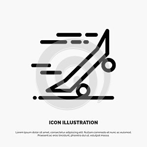 Fast, Ride, Riding, Skateboard, Skateboard Line Icon Vector