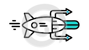 Fast Rocket Launch Icon for Space Exploration and Speed, vector design Generative AI