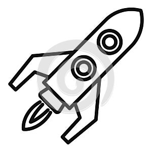 Fast rocket startup icon outline vector. Velocity work