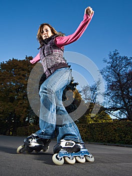 Fast rollerblading