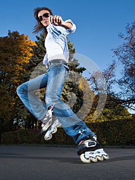 Fast rollerblading