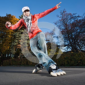 Fast rollerblading